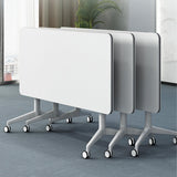 Folding Conference Table On Wheels Conference Room Table Flip Top Mobile Office Training Room Table Meeting Room Table Foldable Meeting Tables Rolling Meeting Table With Silent Wheels(4pack140*60*75) czxhaery