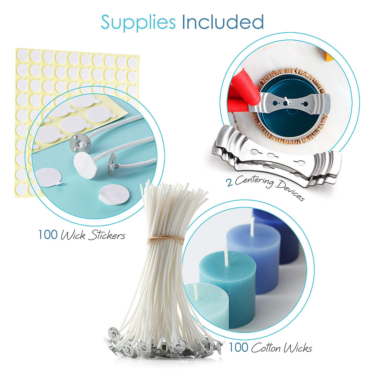 Etienne Alair Soy Candle Wax for Candle Making - Natural Soy Wax for Candle Making 10 lb Bag, Premium Soy Wax Flakes, 100 Cotton Candle Wicks, 100 Wick Stickers, & 2 Centering Devices - 10 Lbs Etienne Alair