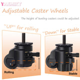 Leveling Stem Casters,M12 Thread Casters Set of 4 Heavy Duty with Leveling feet,2200 LBS Retractable Caster Wheel with Ratchet Arm,Adjustable Nylon Wheels for Equipment, Machine（Hardware Included） YAEMIKY