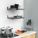 WALMANN Garage 12x18 inch Wall Shelf, Wall-Mounted Storage Shelves for Garage, Closet, Laundry Room, Heavy Duty Wall Shelving, Holds Up to 60 lbs(Pack of 2, Black) WALMANN