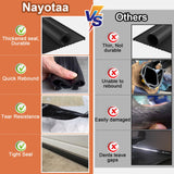 Nayotaa Heavy-Duty U+O Ring Garage Door Seals Bottom Rubber Kit, with Garage Door Pre-Drilled Aluminum Track Retainer Base (10Ft/3m) Nayotaa