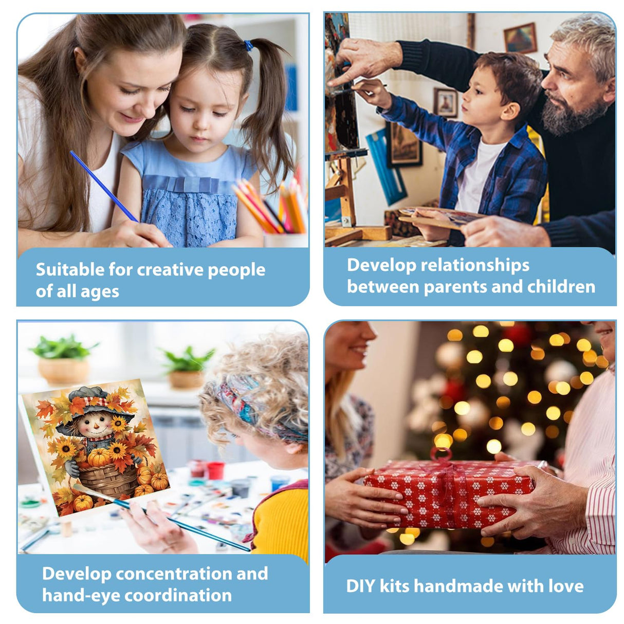 hkejoi Fall Paint by Numbers Kit for Adults Beginner, Fall Paint by Numbers with Frame and Easel, DIY Crafts Painting by Number for Gift Home Wall Decor 9.84x9.84 inch hkejoi