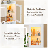 CSZZD Vanity Desk with Mirror and Lights, White Makeup Vanity Desk with Charging Station, Dressing Table with Storage Drawers, RGB Cabinets and Hidden Jewelry Rack for Bedroom, 3 LED Light Modes CSZZD