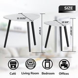 BAMEOS Bamboo Nesting Triangle End Table,Set of 2 Coffee Table Modern Minimalist Side Table for Living Room (Marble White) BAMEOS