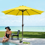 JEAREY 10ft Olefin Patio Umbrellas Outdoor Umbrella with Auto Tilt Crank System,Market Table Umbrella 8 Sturdy Ribs UV Protection Fade-Resistant for Pool Deck Garden Backyard,Yellow JEAREY