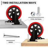 Nefish 6 Inch Heavy Duty Caster Wheels, Industrial Casters Set of 4, Locking Industrial Swivel Top Plate Casters 2600 Lbs, 360 Degree Industrial Grade Casters for Industrial, Furniture, Equipment Nefish