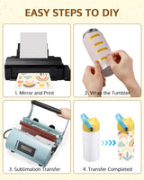 OFFNOVA 12oz Kids Sublimation Tumbler, 4 Pack Stainless Steel Sippy Cup Blank, Vacuum Insulated Water Bottle with Leak-Proof Straw Lid OFFNOVA