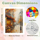 Ceiomez Paint by Number Kits for Adults, Street Paint by Number for Adults, Cafe Adult Paint by Number Kits on Canvas for Home Decor 16x20in Ceiomez