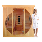 ZONEMEL Far Infrared 2 Person Wooden Sauna Room with Recliner, Canadian Hemlock Luxury Indoor Sauna with 9 Heating Panels, Oxygen Bar, 3400 Watt, Infrared Therapy Wood Dry Heat Sauna, 220V ZONEMEL