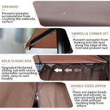 FDW Canopy Tent Gazebo 10' X 13' Grill Gazebo for Patios BBQ Outdoor Patio Large Garden Top Gazebo with Sidewall Party Tent Brown FDW