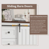 IDEALHOUSE Farmhouse 5 Drawer Dresser for Bedroom, 48" Tall Wood Dresser Chest of Drawer with Sliding Barn Door, Adjustable Shelf, Storage Organizer for Bedroom, Hallway, Living Room, Kitchen, White IDEALHOUSE