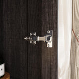 FAMAPY Display Cabinet with 2 Glass Doors, Display Case with Shelves & Drawer for Curio Trophy, Farmhouse Storage Cabinet for Living Room Home Office, Black, 15.7”D x 31.5”W x 79.9”H FAMAPY