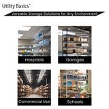Utility Basics 48"x24"x72" Chrome 5-Tier PREMIUM Wire Shelving NSF 4000 LBS MAX CAPACITY Heavy Duty Steel Storage Rack for Warehouses, Garages, Hospitals, Commercial Spaces, & Schools w/PREMIUM WHEELS Utility Basics