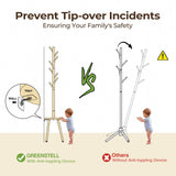 GREENSTELL Coat Rack with 8 Hooks, Wooden Coat Rack Freestanding with Shelf, Coat Tree with 4 Height Options 50.5"-72.6", Coat Hanger Stand for Bags, Clothes, Umbrellas, Hats, in Home, Natural GREENSTELL