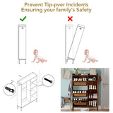 Shoe Cabinet with 3 Flip-out Drawers, Natural Rattan Freestanding Shoe Organizer with 4 Open Shelves Side Cabinet, Hidden Wood Shoe Rack with Metal Legs for Entryway, Hallway, Living Room (Brown) IDEALHOUSE