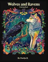 Wolves and Ravens Coloring Book: A fun and relaxing coloring adventure featuring wolves and ravens for adults and teens Majosta