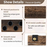 NUPTIO Wood Candelabra for Table Centerpiece: 16.5 inch Long Taper Candle Holder - Farmhouse Candlestick Holder for Christmas Home Dining Living Room Fireplace Decor NUPTIO