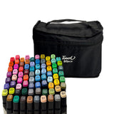 GLUKLITCH Alcohol Markers Set of 80, Dual Tip Alcohol Based Markers, Brush Tip Permanent Markers Sketch Pens for Artist Illustration, Art supplies, Giftable Pen Set GLUKLITCH