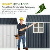 Breezz 8X10FT Outdoor Steel Storage Shed with Clear Window, Lockable Doors, Weather-Resistant Metal Tool Shed for Garden, Backyard, Patio, and Utility Storage.Nightblue BreezZ