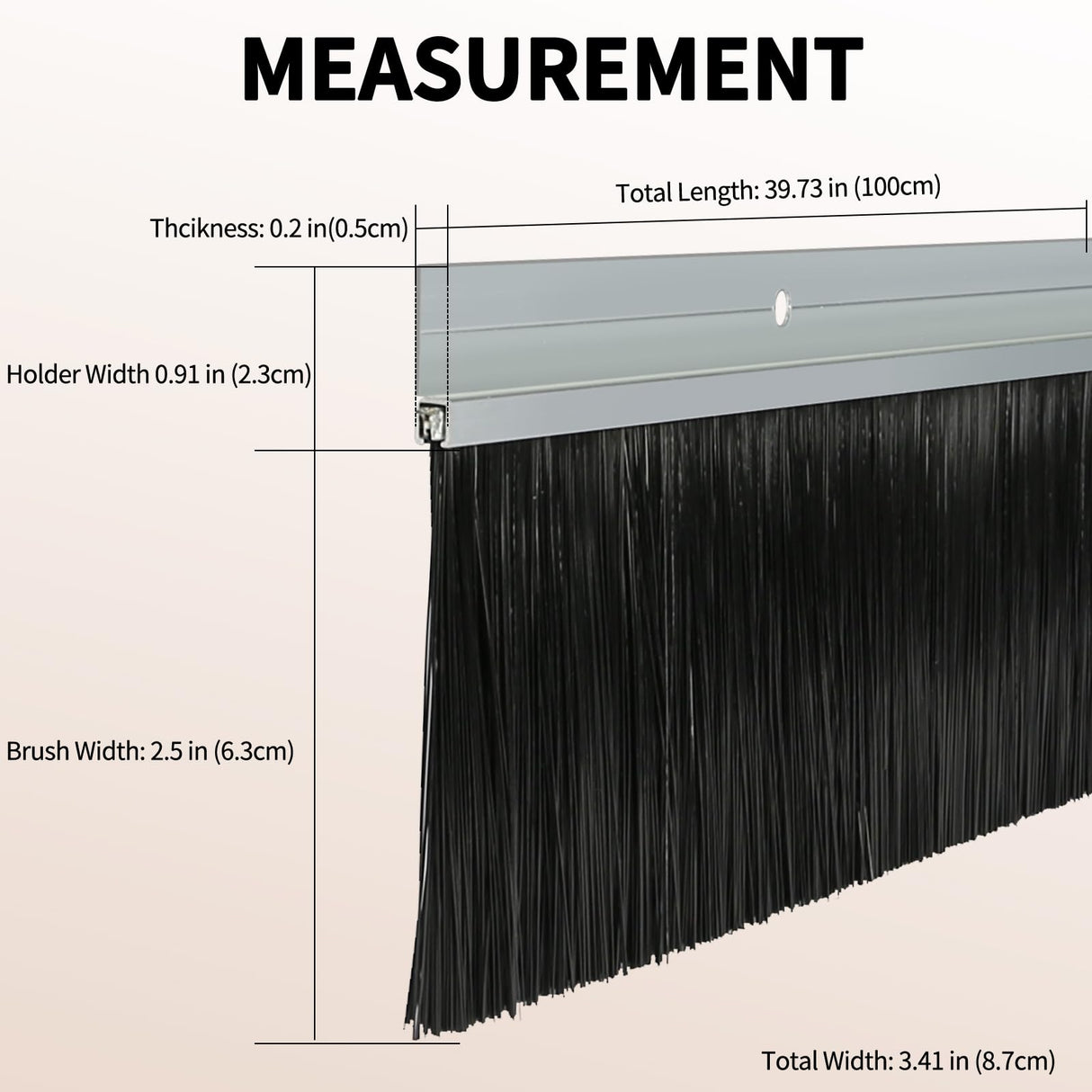 Retsun 9 Sets 2.5 x 39.37 (100CM) Inches Door Brush Sweeps Seal Garage Door Seals Garage Roll Up Door Brush Sweep Durable Easy Mounting for Exterior Doors (9 Sets, 2.5 Inches) Retsun