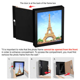 ANZAKY Hidden Safe with Lock, Wooden Picture Frame Diversion Safe, Large Hidden Money Safe with Customizable Foam, Hidden Compartment, Secret Decor Concealment Furniture, 11 x 14 inchs, Black ANZAKY