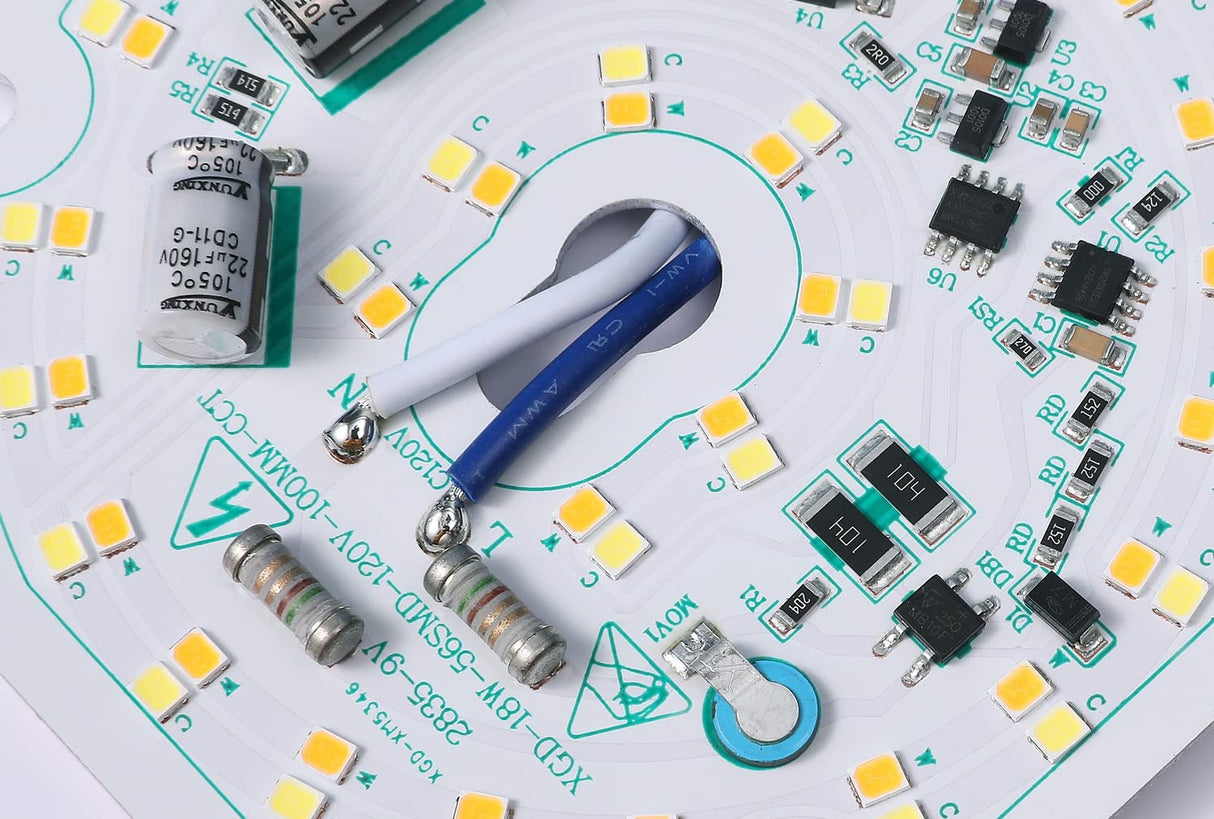 Ledytech 3.93'' LED Retrofit Light Kit for Ceiling Flush Light Ceiling Fan Light Replacement Panel PCB 18W Color Temperature Adjustable 3000K 4500K 6000K 2200LM 120V CRI90 Dimmable Ledytech