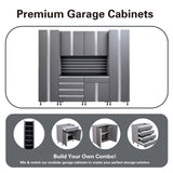 Premium Garage Cabinets 9' Storage Sets Solution with Adjustable Legs, Soft-Close Drawer & Door, Integrated Handles, Heavy Duty Plywood Box Construction, Tool and Equipment Organizer (Combo 9CS-012B) DOWNFORCE GARAGE CABINETS
