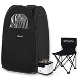 WillowyBe Portable Steam Sauna, Personal Home Spa Room With Bluetooth, Steamer, Sweat Tent, Foldable Sauna Chair, Personal Sauna For Home (Black) WILLOWYBE