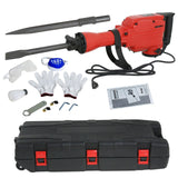 ZENY 2200W Heavy Duty Electric Demolition Jack Hammer Concrete Breaker Drills w/Case, Gloves 2 Chisel 2 Punch Bit Set ZENY