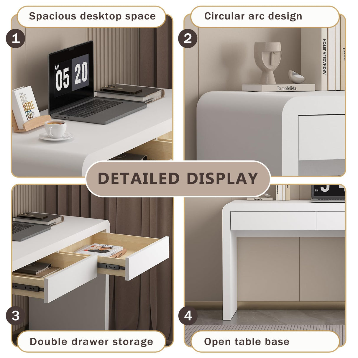 Dongge White Computer and Gaming Desk with Drawers.Home Office desks for Bedroom.Wooden Kids' Writing Table.Three-Layer Lacquered Thick Wooden Board Work Desk That can be Used as a Vanity(Z-101) Dongge