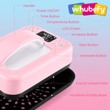 Whubefy Smart Heat Press Machine for T Shirts 7x5 Portable APP Control Easy Press Dual-Tube Fast Heat Up w/Insulated Base & Ceramic-Coated Heat Plate, Built-in Bluetooth Mini Iron for Small Projects Whubefy