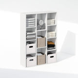 Furinno Reed Closet Organizers and Storage, 11-Cube Closet Organizer, Open Shelf Closet Storage, for Wardrobe, Bedroom, Living Room, White Furinno