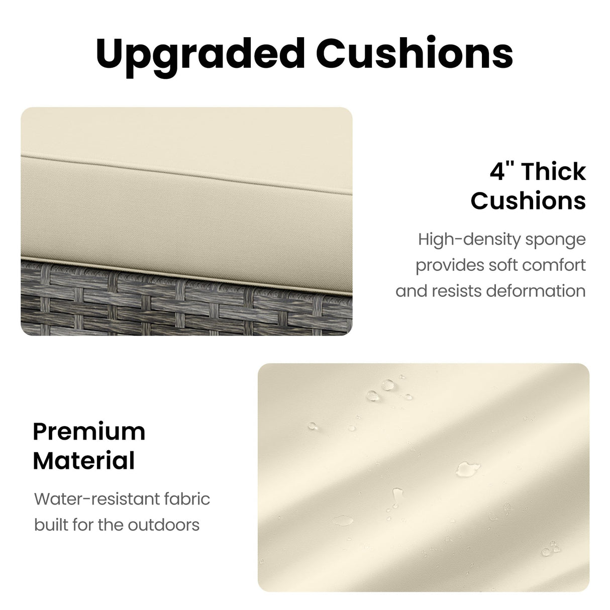 FansaFurn 7-Piece Modular Patio Furniture Set, Wicker Outdoor Sectional Sofa with Cushions and Coffee Table, All Weather Patio Conversation Sets for Porch Balcony Backyard, Beige FansaFurn