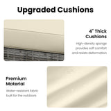 FansaFurn 7-Piece Modular Patio Furniture Set, Wicker Outdoor Sectional Sofa with Cushions and Coffee Table, All Weather Patio Conversation Sets for Porch Balcony Backyard, Beige FansaFurn