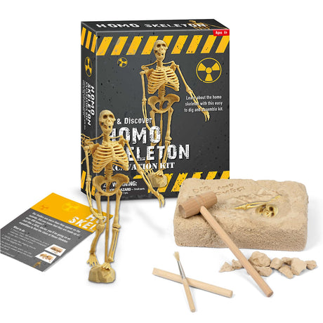 EDUMAN Homo Skeleton Dig Kit for Kids, Excavation Kit with Human Skeleton Model, Archaeology Science STEM Toy for Boys & Girls Age 6 7 8 9 10 11 12, Educational Digging Kit Gift EDUMAN