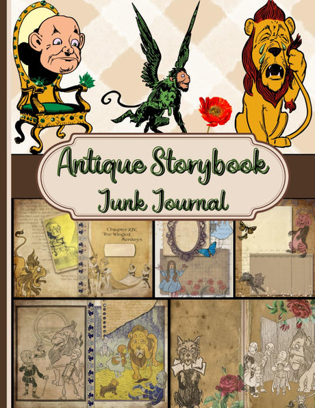 Antique Storybook Junk Journal: A Single-Sided Decorative Paper for Junk Journaling, Scrapbooking, Decoupage, Card Making, and Mixed Media Collage. WoodArtSupply