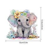 Diamond Art Painting Pendant Kits 5D Diamond Art Painting Art Hanging Kit Animal Elephant DIY Diamond Crystal Window Pendant Kit for Adults Gift Wall Home Decoration AiYuanzsh