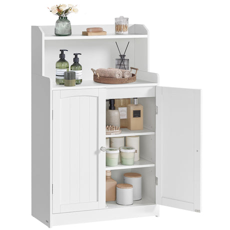VASAGLE Bathroom Storage Cabinet, Bathroom Floor Cabinet with 2 Doors, 2 Adjustable Shelves, 11.8 x 23.6 x 39.4 Inches, Freestanding, for Dining Room, Kitchen, Living Room, Cloud White UBBC770W01 VASAGLE