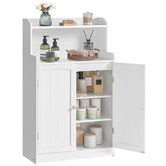 VASAGLE Bathroom Storage Cabinet, Bathroom Floor Cabinet with 2 Doors, 2 Adjustable Shelves, 11.8 x 23.6 x 39.4 Inches, Freestanding, for Dining Room, Kitchen, Living Room, Cloud White UBBC770W01