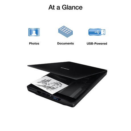 Epson Perfection V19 II Color Photo and Document Flatbed Scanner with 4800 dpi Optical Resolution, USB Power and High-Rise, Removable Lid Epson