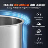 VEVOR 5 Gallon Vacuum Chamber, Upgraded Tempered Glass Lid Vacuum Degassing Chamber, 304 Stainless Steel Chamber, for Stabilizing Wood, Resin Degassing, Silicone Degassing and Plaster Degassing VEVOR