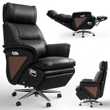 OKUP M78 Dual Motor Electric Executive Office Chair with Heat Massage Ventilation, 180° Lay-Flat Reclining Office Chair with Footrest, Adjustable Headrest, Electric Lumbar Support (Black) OKUP