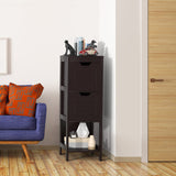 Tangkula Bathroom Floor Cabinet, Narrow Wood Storage Cabinet w/2 Switchable Drawers, Multifunctional Side Cabinet for Bathroom, Freestanding Small Cabinet for Small Spaces, 12 x 12 35 Inch (Espresso) Tangkula