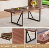 UELKS 86.6" Dining Table Set for 10, Modern 11 Piece Wood Kitchen Table and Chairs Set, Large Rectangle Dining Table with 10 Suede Upholstered Chairs, Perfect for Family Gatherings and Dining Room UELKS