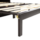 Ball & Cast Murphy Bed Queen Size,Wood Rattan Decoration Hideaway Cabinet Bedframe with Power Station,Wall Platform can be Folded up,Fold-Down Chest W/Drawer,for Apartment,Bedroom,Espresso Ball & Cast