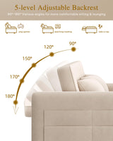 DWVO 55" Convertible Sofa Bed, 3-in-1 Sleeper Sofa with Pull-Out Bed, Velvet Futon Couch with Adjustable Backrest and Side Pocket, Modern Loveseat for Living Room Apartment, Beige DWVO