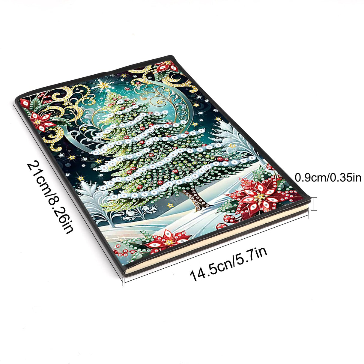 JISHSHAY 2 PCS Christmas Diamond Painting Notebook Diary Christmas Tree Diamond Art Leather Journal Xmas Gem Art Note Book Train Mosaic Kits for Adults Journal Notebook Gem Painting Sketchbook Diary JISHSHAY