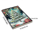 JISHSHAY 2 PCS Christmas Diamond Painting Notebook Diary Christmas Tree Diamond Art Leather Journal Xmas Gem Art Note Book Train Mosaic Kits for Adults Journal Notebook Gem Painting Sketchbook Diary JISHSHAY