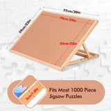 Old Canal Puzzle Board, 1000 Pieces Puzzles Table with Adjustable Tilt Stand, Wooden Jigsaw Puzzle Tables, Portable Puzzle Storage Boards with Non-Slip Felt Tabletop for Adults Old Canal