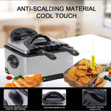 Secura 1700-Watt Stainless-Steel Triple Basket Electric Deep Fryer with Timer Free Extra Odor Filter, 4L/17-Cup,Silver Secura